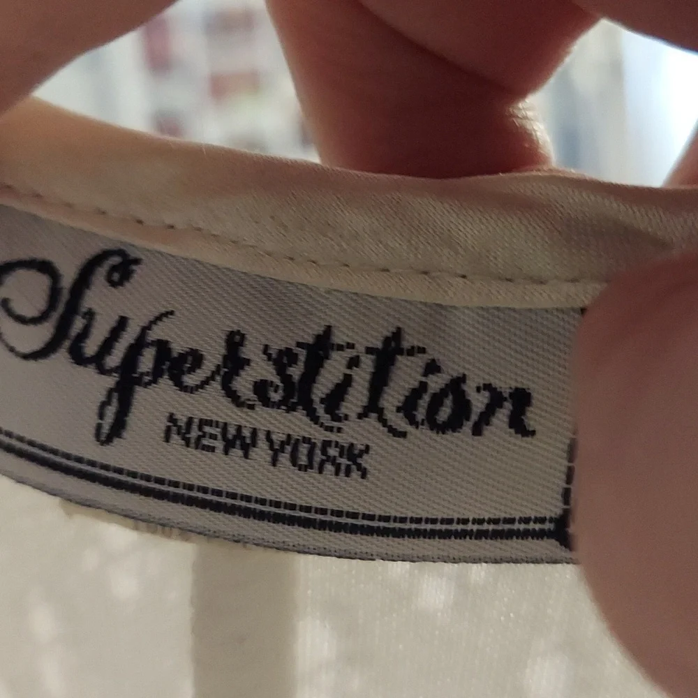 Vintage Superstition New York Crochet Overlay Ivory Dress Size 14 - Picture 2 of 8